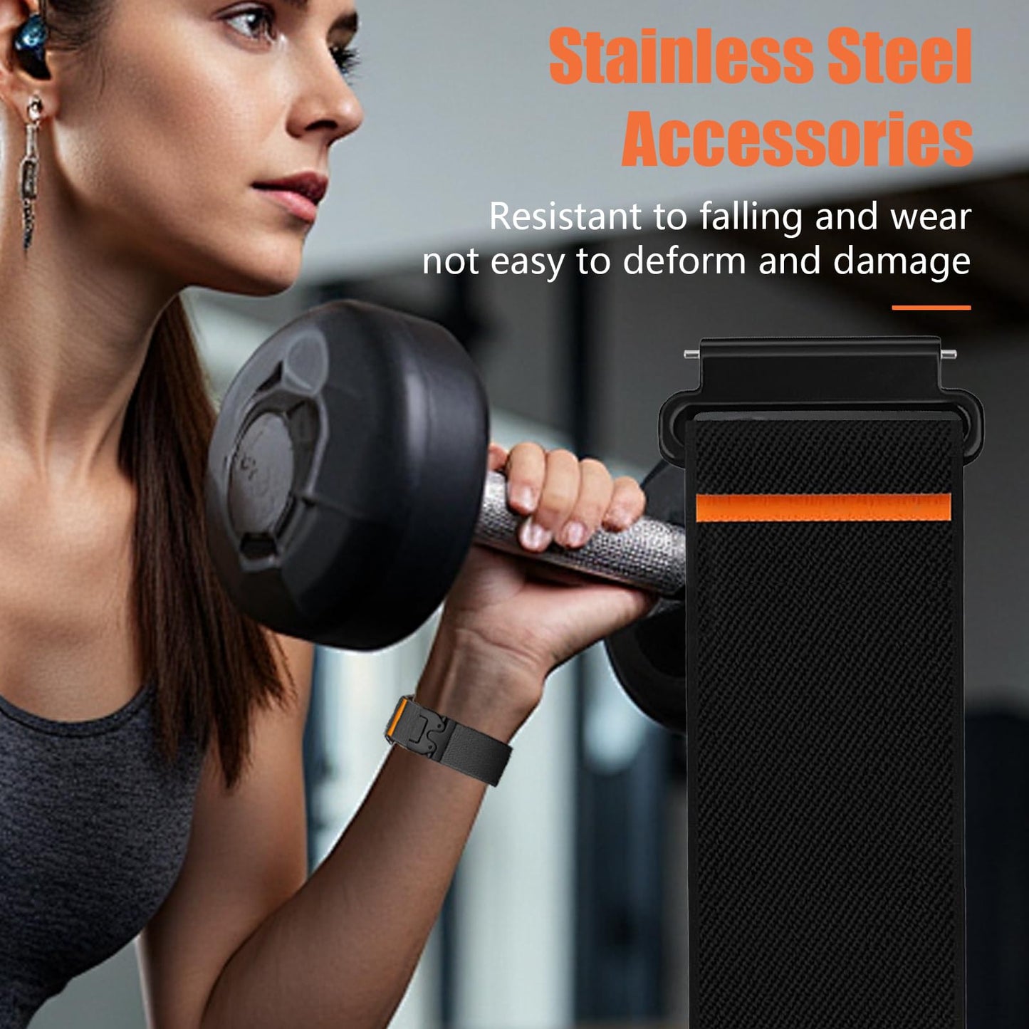 SUGARJAR Nylon Bands 22mm Compatible with COROS PACE 3/APEX 4 42mm/APEX Pro/APEX 2 Pro/APEX 46mm/PACE Pro Adjustable Sport Replacement Straps for Women Men