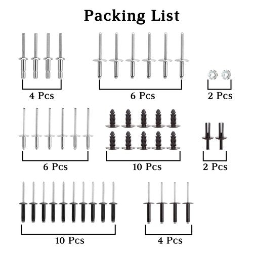 10L0L Complete Body Rivet Hardware Kit for EZGO TXT Golf Cart Gas & Electric Vehicles 1994-up, with 10pcs Fastener Tree Rivets