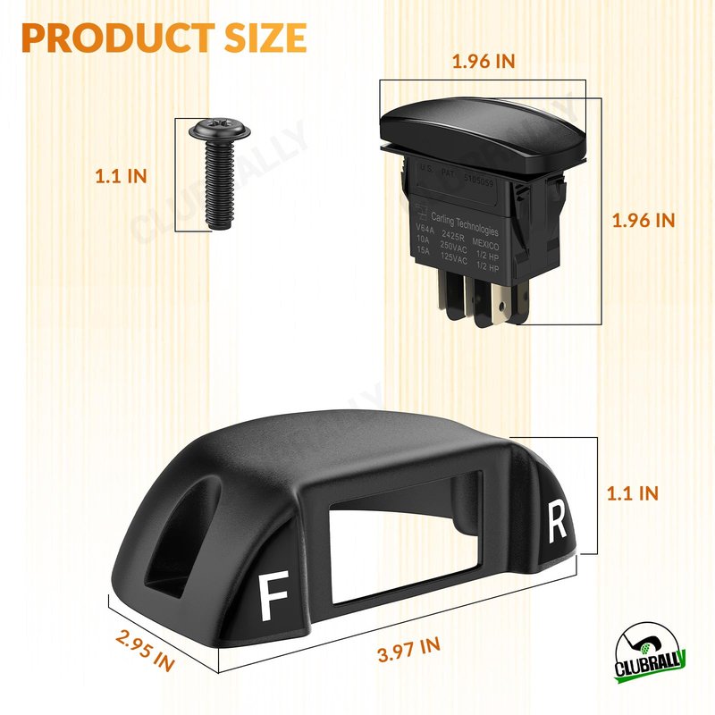 CLUBRALLY Golf Cart Forward Reverse Rocker Switch and Housing Kit, Fit for Electric Club Car Precedent, Tempo, Onward, OEM#101856002, 102508401