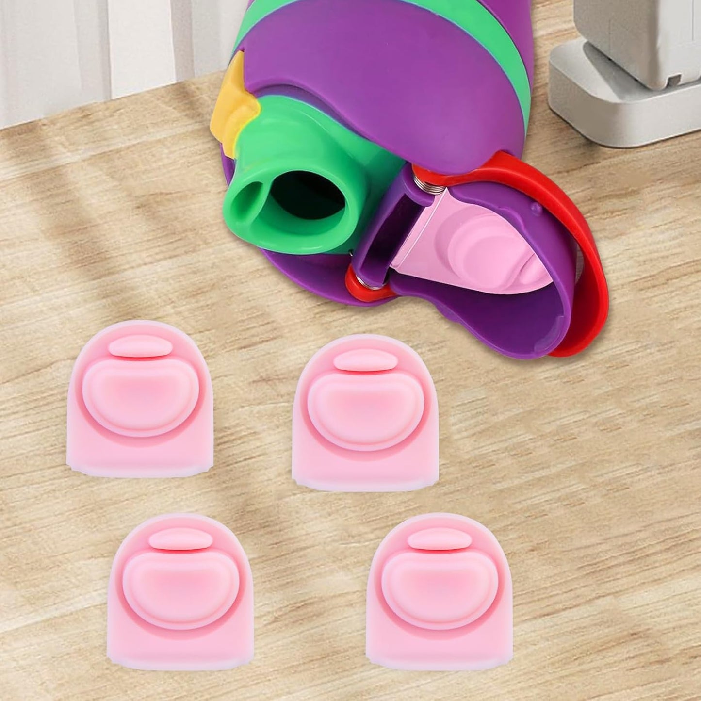 Owala | 4-Pack Replacement Stoppers for FreeSip Water Bottles - Silicone Gasket Lid Inserts (Pink)