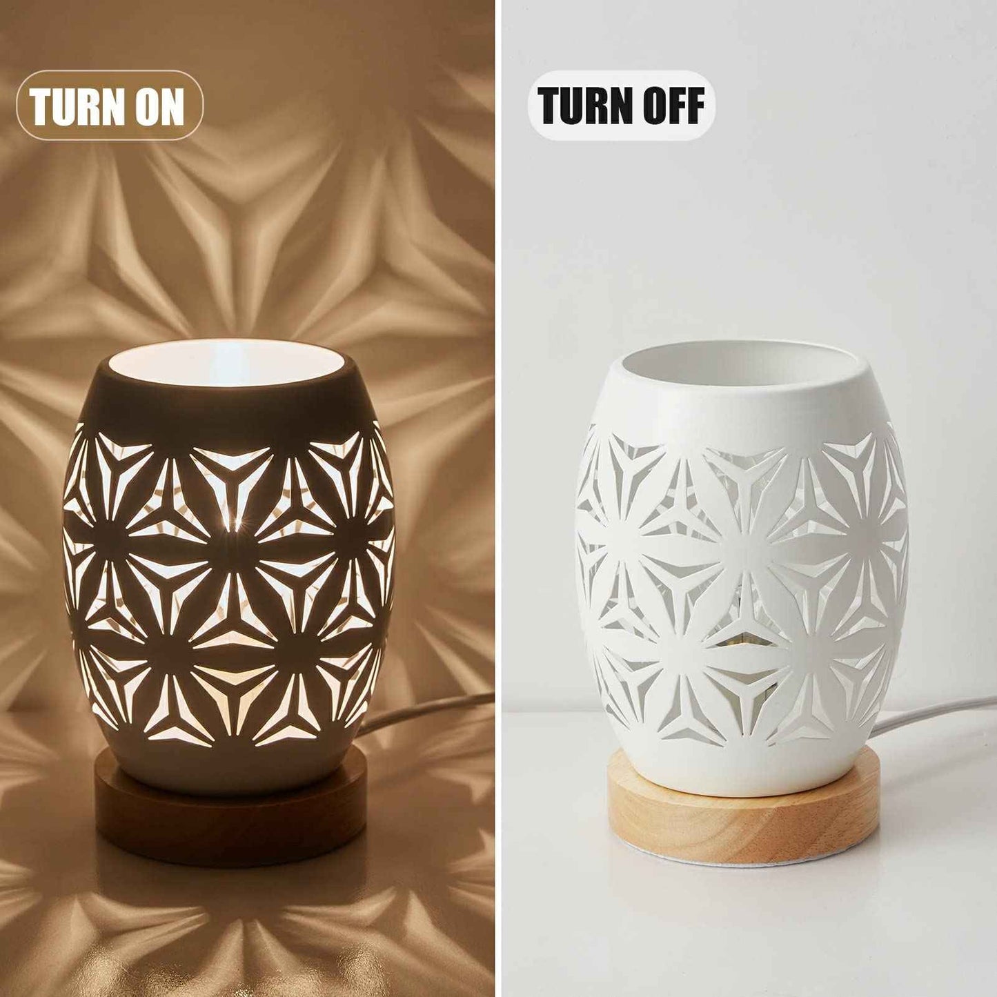 OuXean Bedside Table Lamp, Small Night Light Metal Lampshade and Wood Base, E12 40W Desk Lamp for Bedroom Living Room Home Decor Office Restaurant Bar, White, Without Bulb