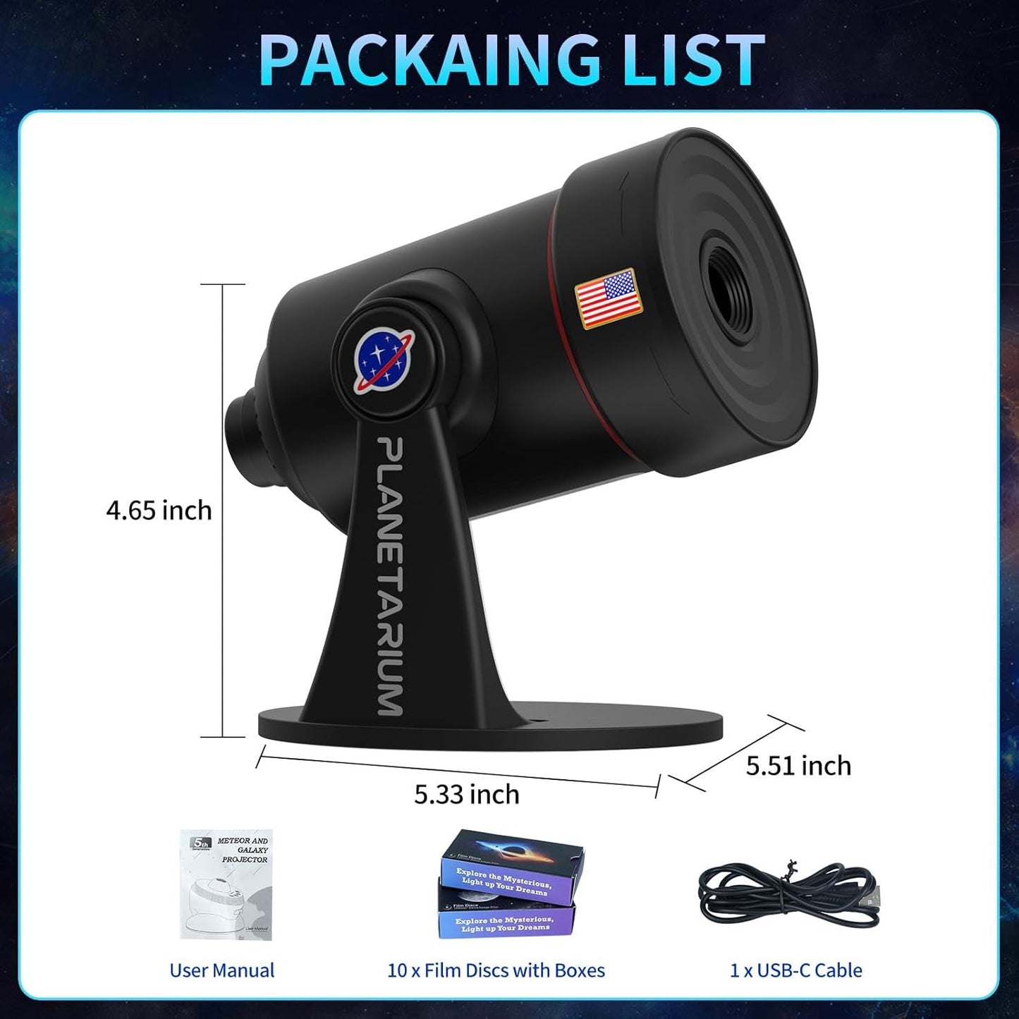 Galaxy Projector with White Noise - 28 Soothing Sounds & Starry Night Light for Kids & Adults
