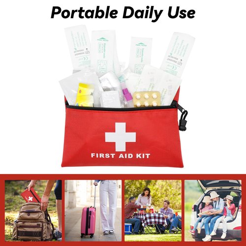 Faylapa 12Pcs Mini Empty First Aid Bag, Portable Multifunction Emergency Medical Pouch, Travel Essentials Bag with Zippered for Travel, Home, Office, Vehicle, Camping, Hiking(Bag Only)