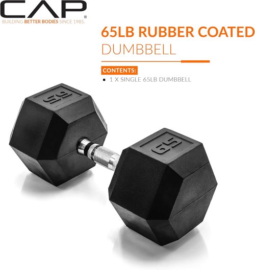 CAP Barbell Coated Hex Dumbbell - Versatile Weights from 10 to 120 lbs | Choose Your Size