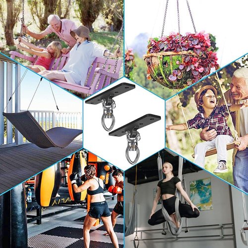 Dolibest Heavy Duty Swing Hangers - 2 Pack Indoor/Outdoor Swing Set Accessories | 900LB Capacity, Includes Carabiner & Hardware