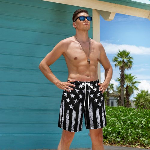 MaciRept Men's Swim Trunks - Quick-Dry Bathing Suits with Compression Liner | Stylish Beach Shorts