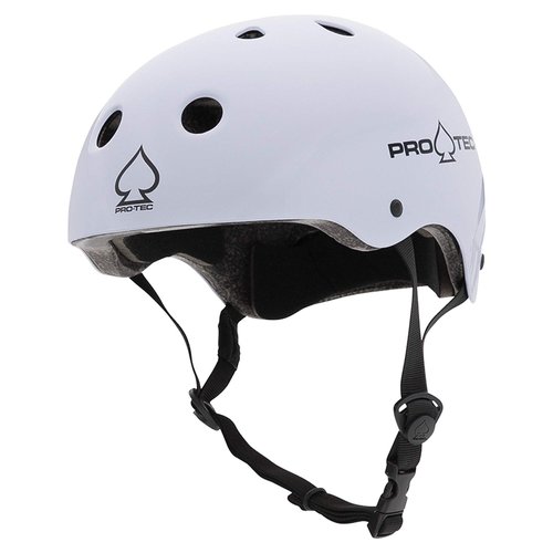 Pro-Tec Classic Certified Skateboard Helmet, Ideal for Skateboarding, Bicycling, BMX and Roller Skating, – Small – White Gloss