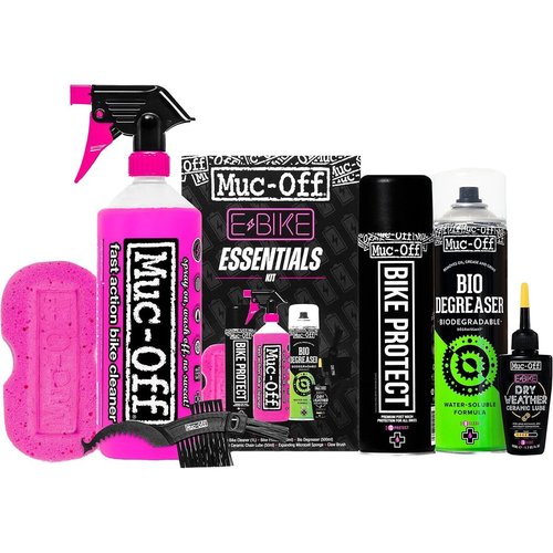 Muc Off eBike Essentials Kit - Bike Cleaning Kit, Bike Maintenance Kit for Electric Bikes - Includes Bike Wash and Bike Chain Lube