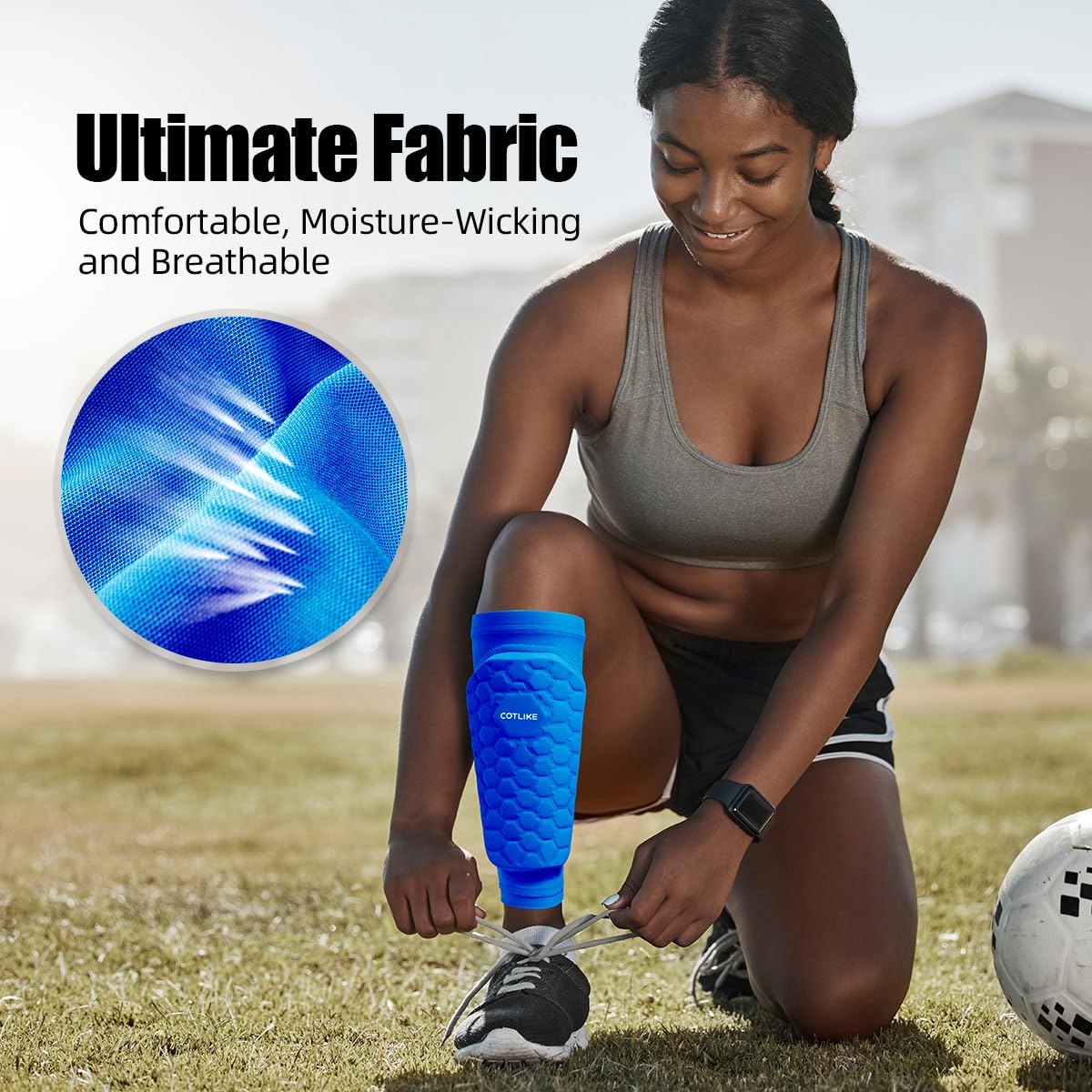 Soccer Shin Guards for Kids Youth Adults, Ski Shin Guards Sleeves for 2-18 Years Old Boys Girls Men, Calf Compression Sleeve with Honeycomb Pads, Espinilleras de Futbol para Hombres (Blue, XS)