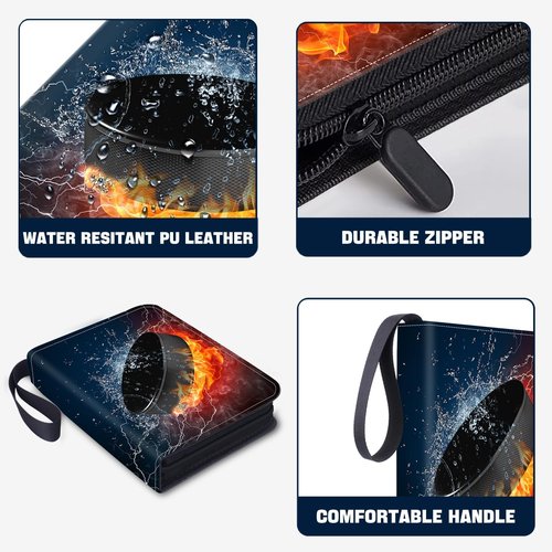 9-Pocket Hockey Card Binder by [Brand Name] - Holds 900 Cards with 50 Removable Sleeves | Perfect for Sports Trading Card Display
