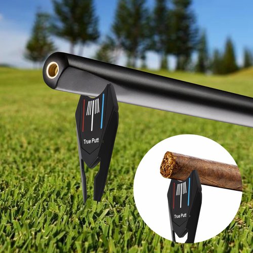 Lunarthos Golf Divot Repair Tool Set with Magnetic Ball Marker & Hat Clip, Black/Silver Stylish Golf Accessories for Men Women, Ideal Golf Gift
