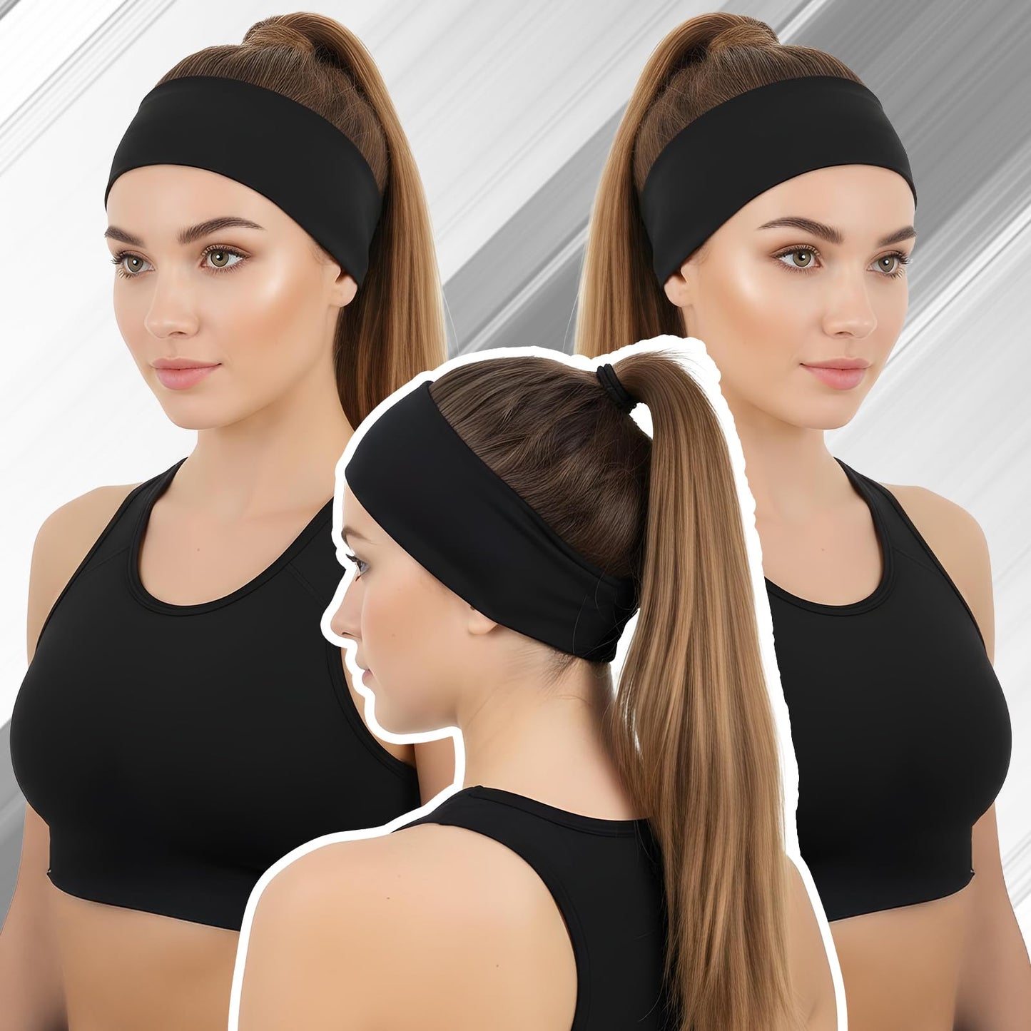 6 Pack Non Slip Head Band Wide Workout Headbands for Women Thin Head Bands Women’S Hair Stretchy Sweatbands Hair Bands Thick Sports Womens Headband Accessories for Fashion Workouts Yoga Daily Use