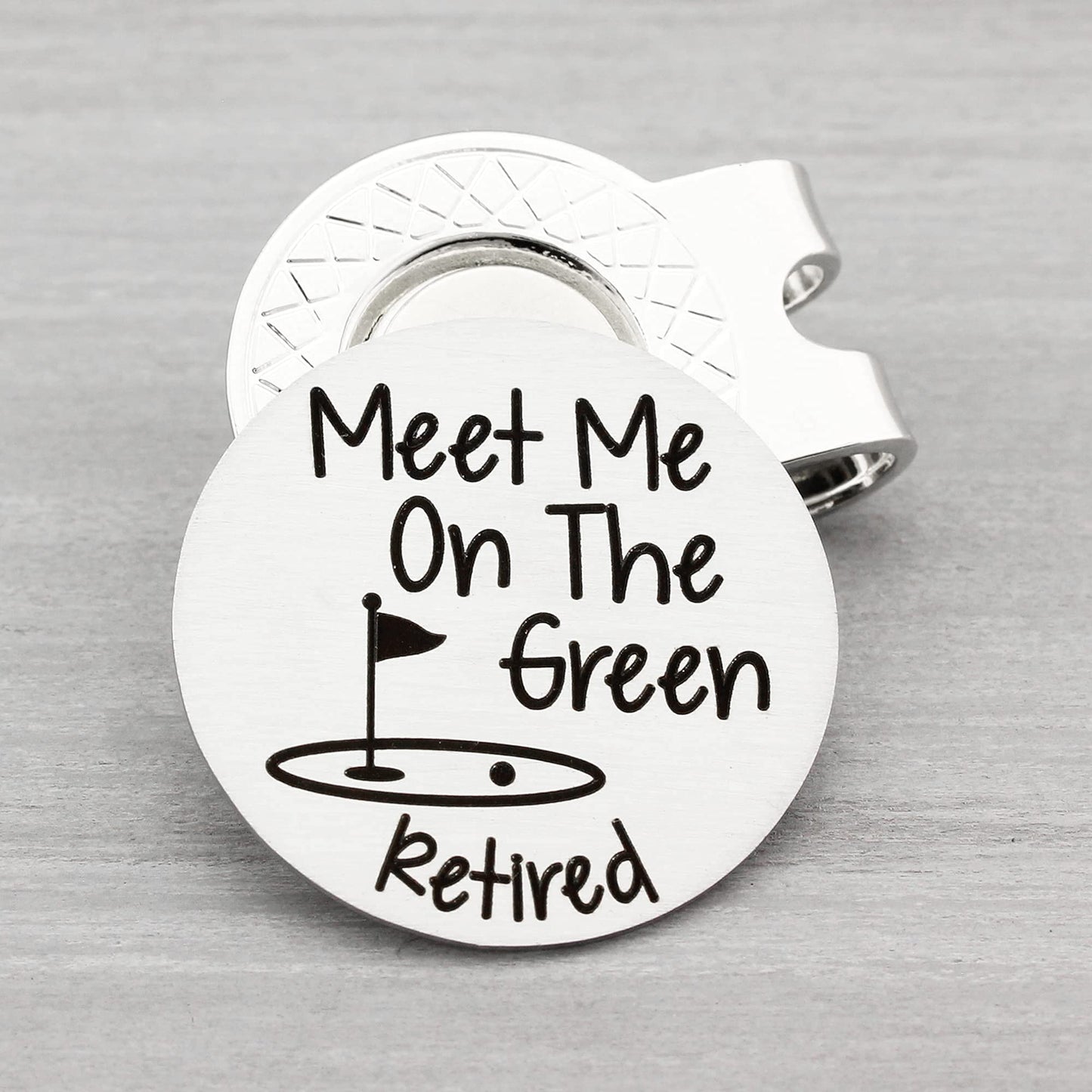 Golf Ball Marker Retirement Gift for Men Meet Me On The Green With Hat Clip Retired Gifts for Him