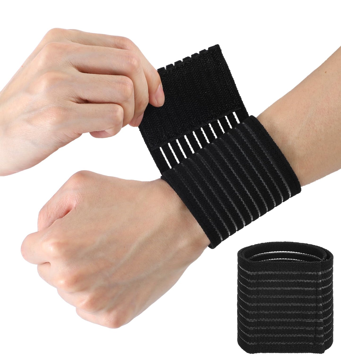 ValueBargain 2-Pack Wrist Sleeve, Wrist Brace for Weightlifting, Arthritis & Tendonitis, Breathable Black Elastic Wrists Brace for Tennis, Basketball, Weightlifting