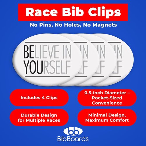 bibSNAPS Race Bib Clips - Secure Fasteners for Running, Marathon & Cycling Events | Non-Magnetic, Easy to Use (4pcs)