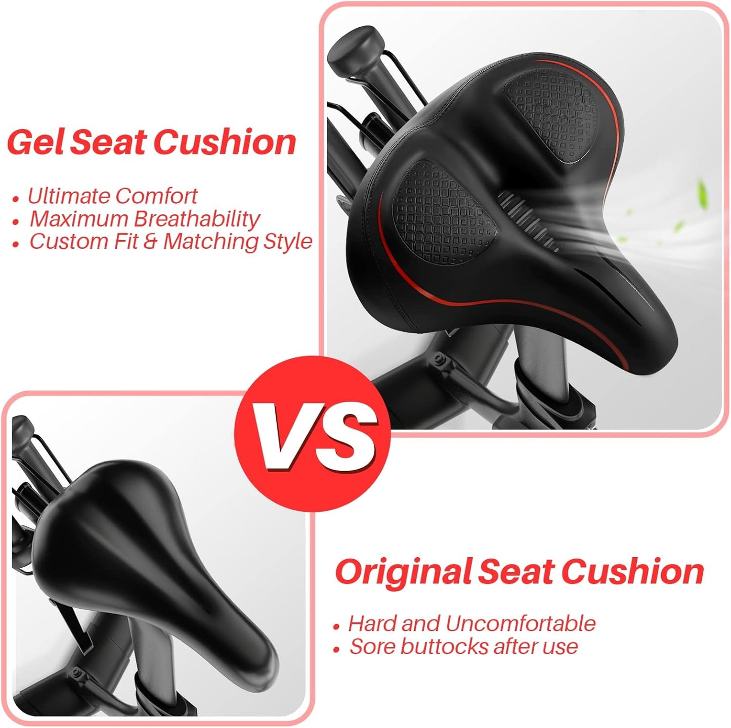 Peloton Oversized Bike Seat - Comfort Cushion for Road & Exercise Bikes | Wide Saddle Replacement for Men & Women