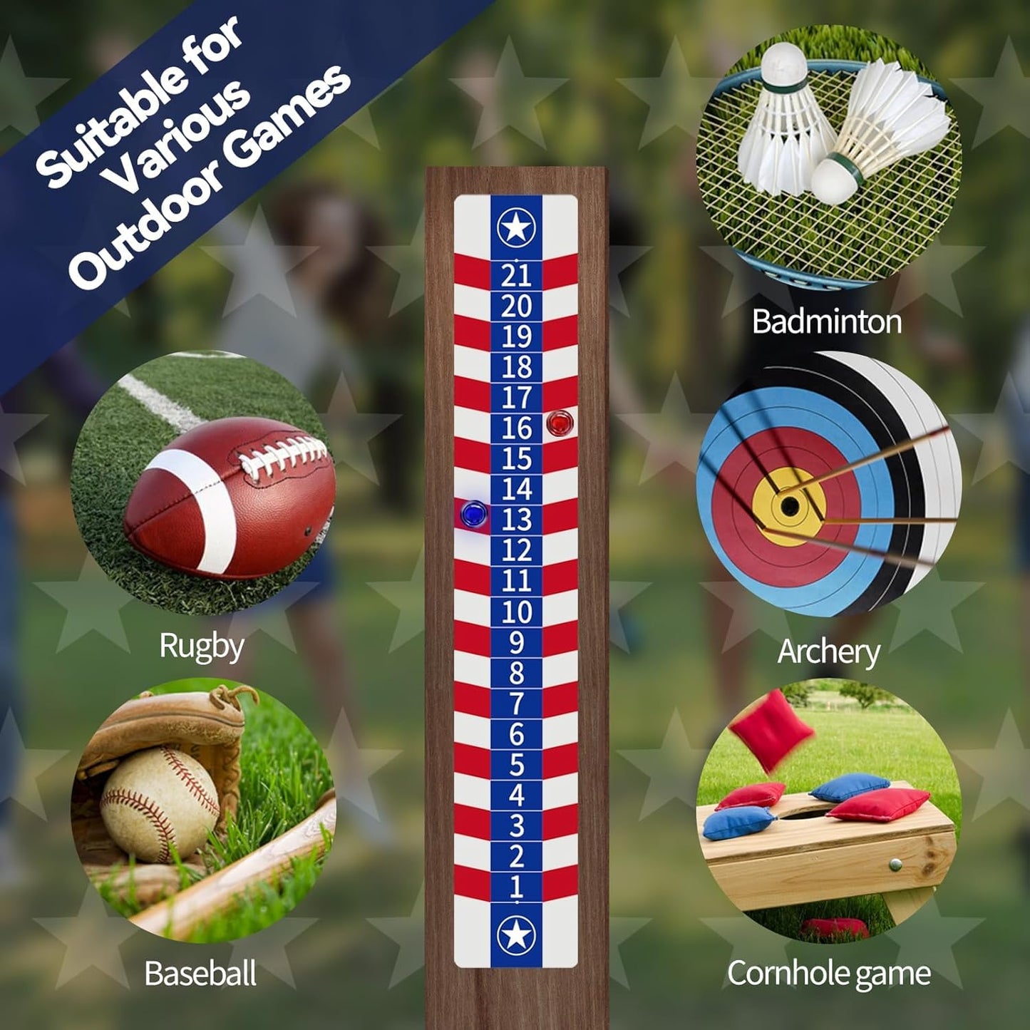 Skiennix Cornhole Scoreboard - Magnetic Decal with Easy Score Keepers | Perfect for Cornhole Games