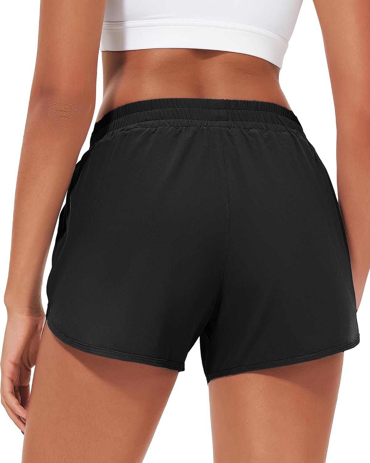 Stelle Women's Running Shorts - High Waisted, Quick Dry Dolphin Athletic Shorts with Pockets