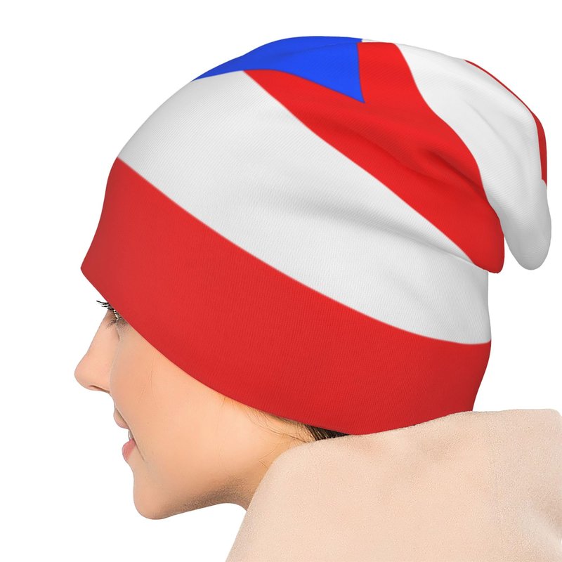 WENNGNGT Puerto Rico Puerto Rican Flag Beanie Hat Slouchy Beanies Caps Soft Sleep Cap Stretch Chemo Hats Lightweight Running Cycling Hat for Men Women