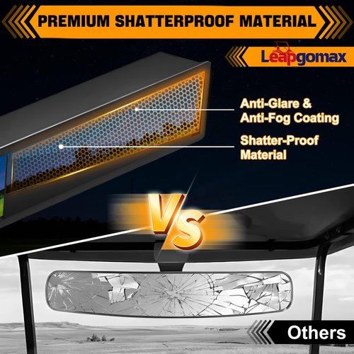 Golf Cart Rear View Mirror 4 Panel Wide Angle Fit Most EZGO, Club Car, Yamaha, Star, Zone Golf Carts, Eliminate Blind Spots Wink Mirror for Car UTV SUV Van Truck