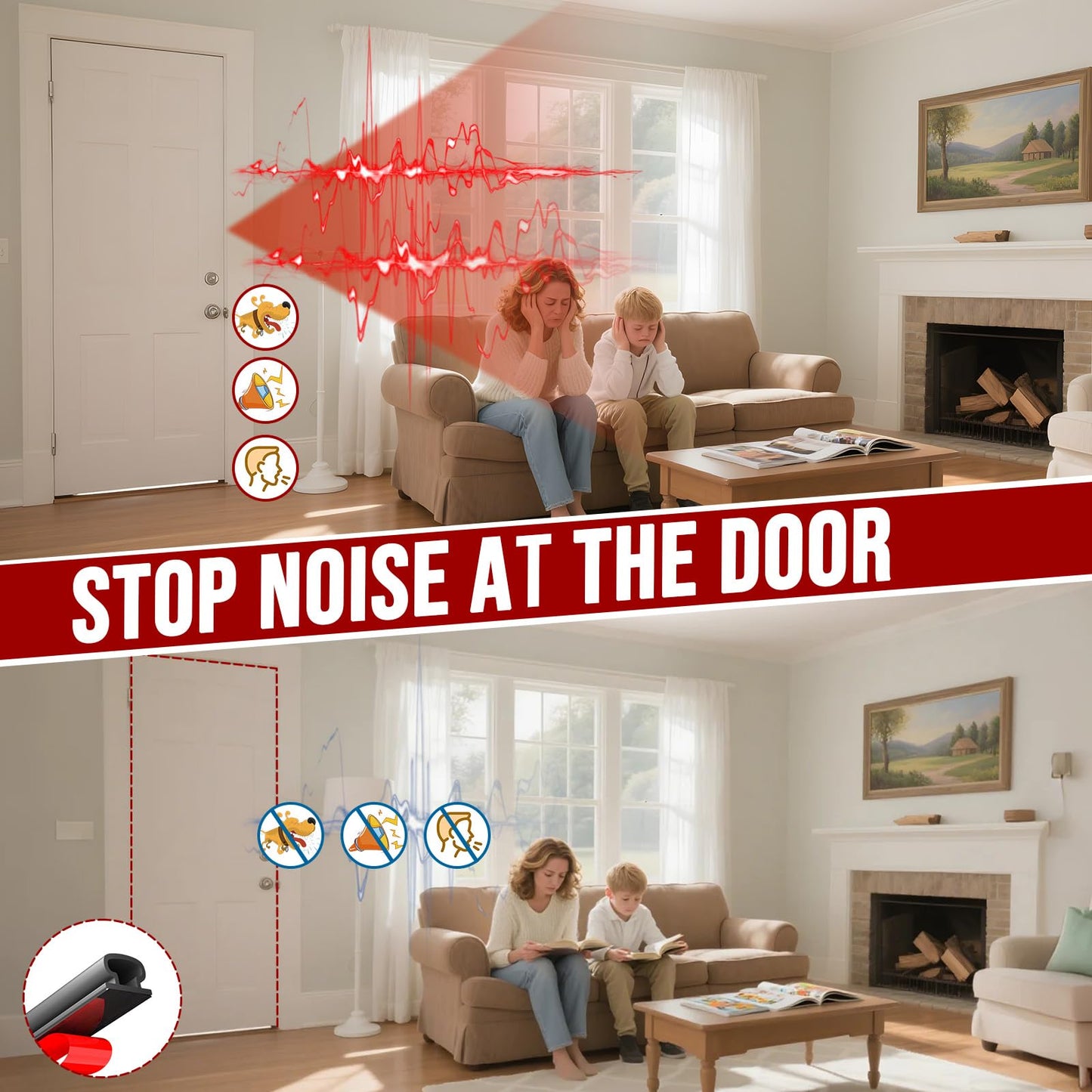 alophoty 23 Ft Weather Stripping Door Seal - Rubber Door Seal Strip for Door Frame, Self Adhesive Doors Soundproofing Strip, D Shaped Weather Stripping for Doors Windows, Black (W×H: 0.35×0.24 in)