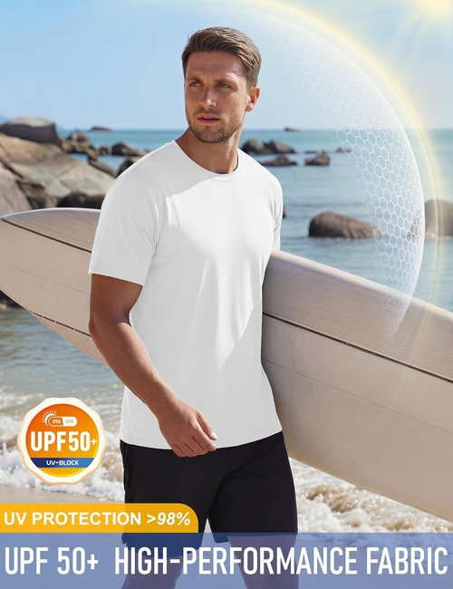 MAGCOMSEN Men's Workout Shirt - Dry Fit Short Sleeve Athletic Tee with UPF 50+ Protection | Moisture-Wicking for Gym & Outdoor Activities