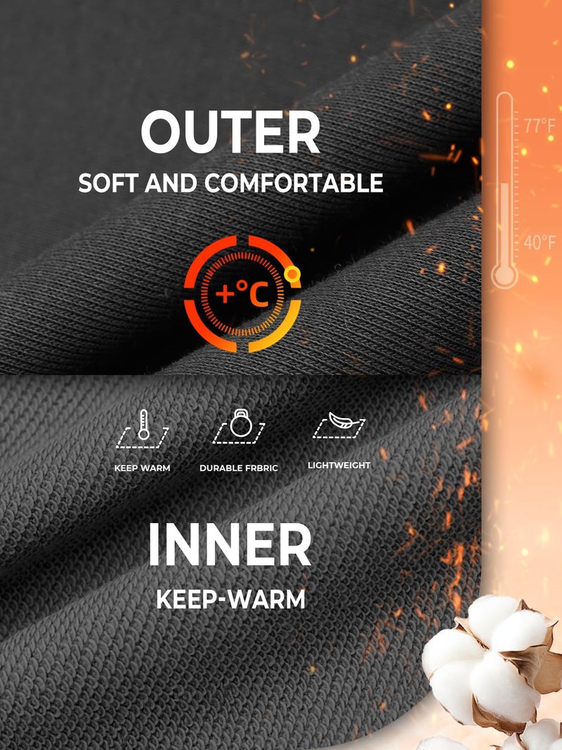 NORTHYARD Men's Cotton Athletic Jogger Sweatpants with Zipper Pockets Running Workout Gym Tapered Pants Comfy Lounge Pants Black L