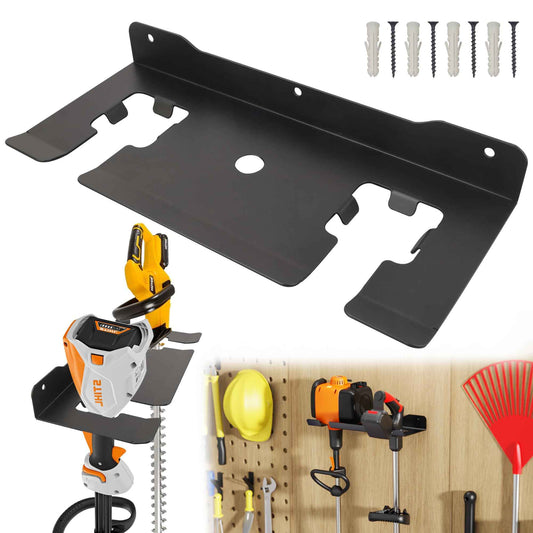 ULIBERMAGNET Garage Weedeater Rack,Wall Mount 2 Slot Utility Storage Rack for Garden Tool,Grass Trimmer,Hedge Weedeater,Chainsaw,Heavy Duty Steel Weeder Eater Trimmer Holder for Shed,Garage,Workshop