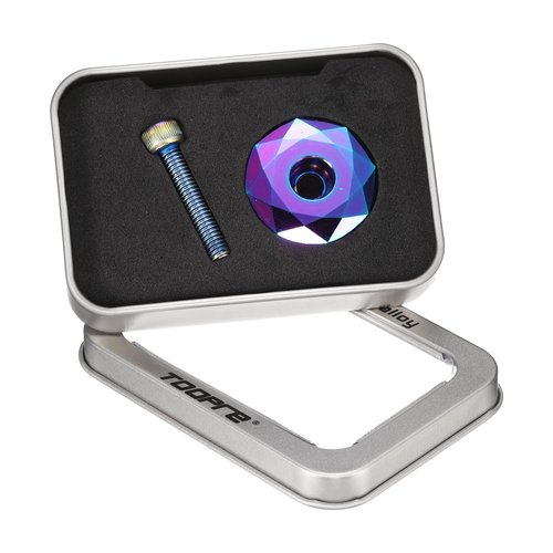 HARFINGTON 1 1/4" OD Bicycle Headset Stem Top Cap Aluminum Alloy Cycling Headset Cover Stem with M6 Bolt for Mountain Road Bike MTB, Colorful
