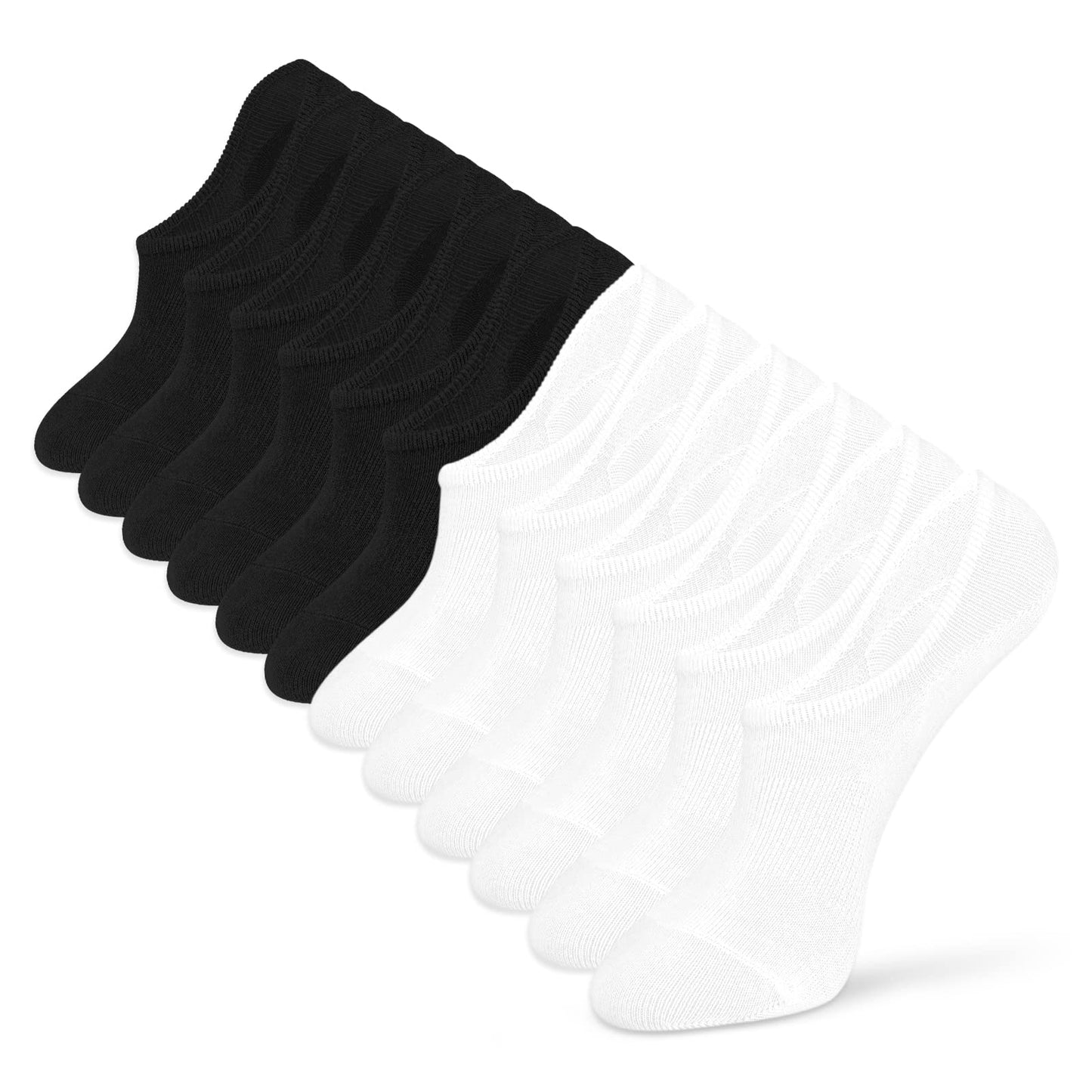 IDEGG No Show Socks Women & Men Low Cut Ankle Short Athletic Running Casual Invisible Liner Socks (US, Alpha, X-Large, Regular, Regular, N_6 Pairs(3 Black+3 White))