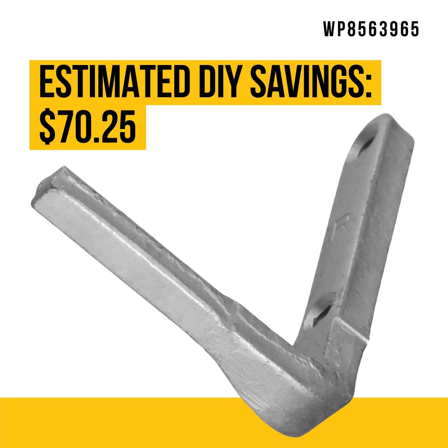 PartsBroz WP8563965 Lid Hinge - Compatible With Whirlpool Maytag Kenmore Washer - Replaces AP6013307 8563965 1201399 PS11746533 Ultra Durable Replacement