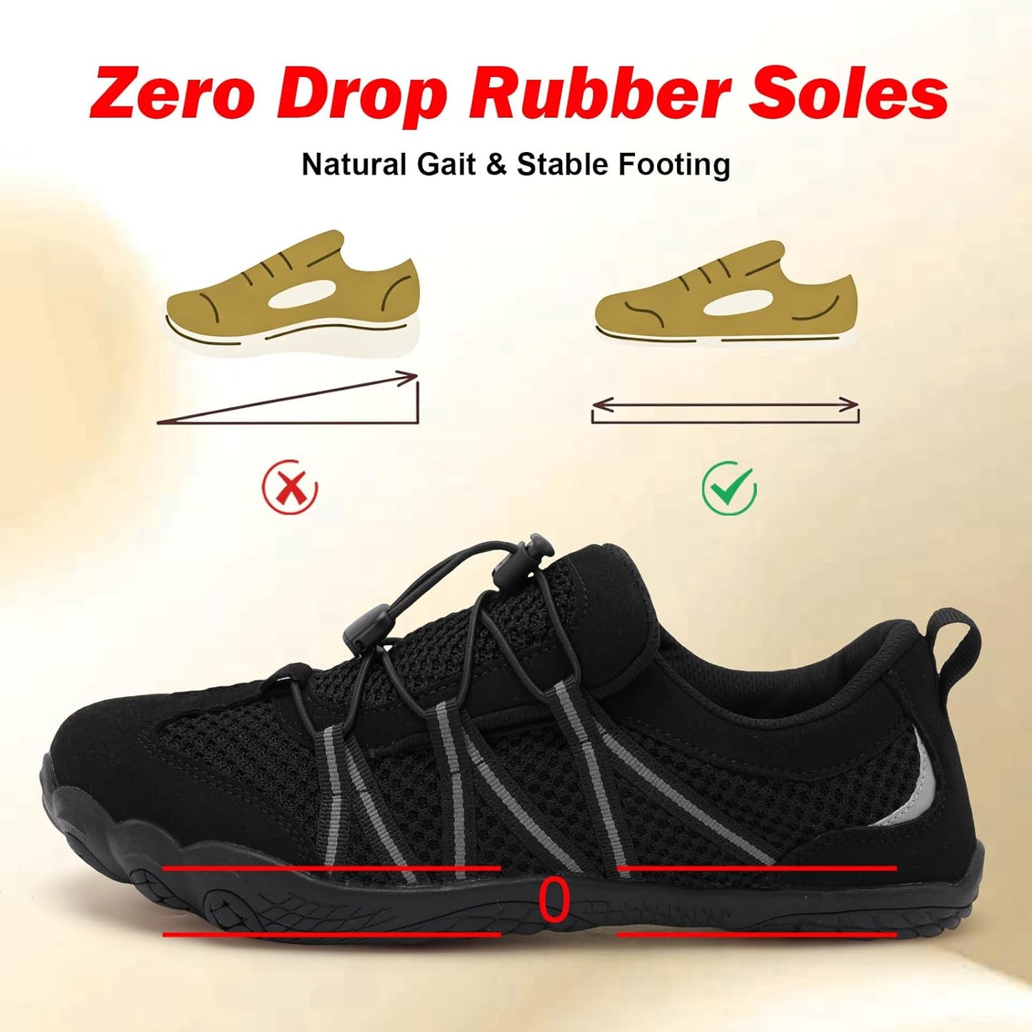 Spesoul Barefoot Shoes - Minimalist Slip-On Sneakers with Wide Toe Box | Lightweight & Breathable for Hiking & Running