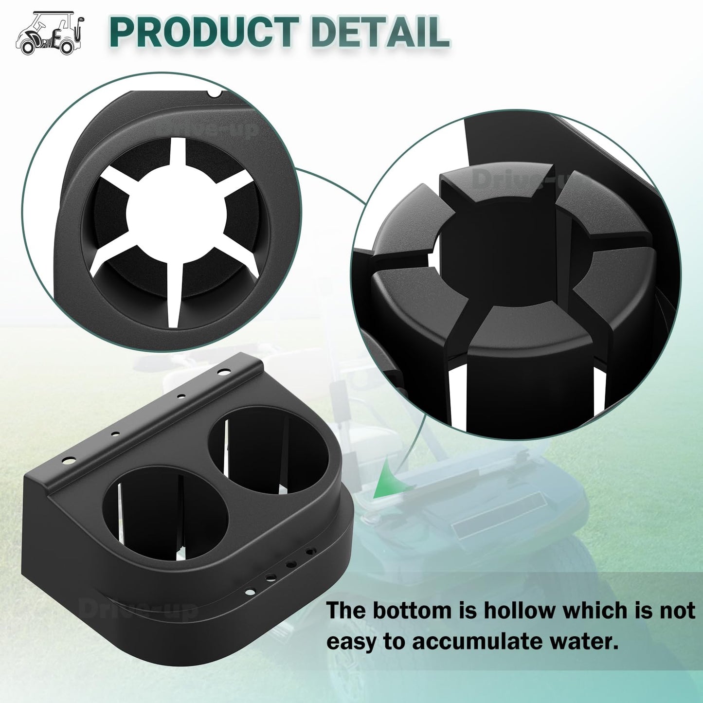 DRIVE UP Club Car DS Dual Cup Holder Kit for DS 1993-Up Golf Carts, 2 Packs
