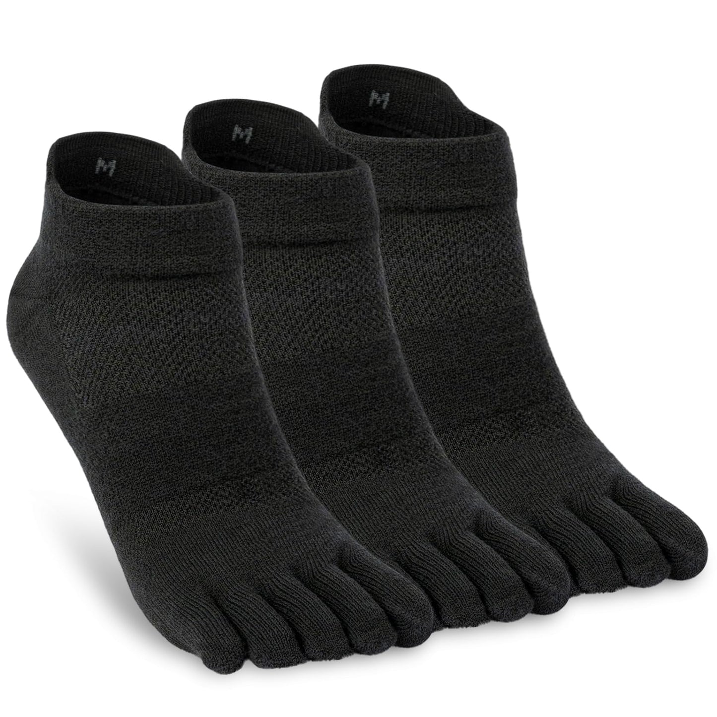 aomagic Merino Wool Toe Socks for Men and Women Athletic Runing Ankle Toe Separation Socks (3 Pairs), Large