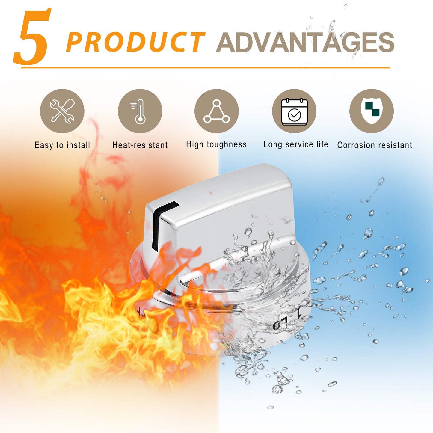 Atgestore 222D5786P010 WB03X24818 Gas Stove Knob Replacement for GE Stove Parts KIP 5G92 222D5793 Cooktop - General Electric Range Plastic Burner Control Knob for Oven 1 Pcs