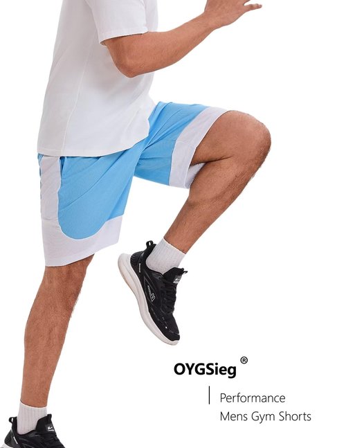 OYGSieg 6 Pack Mens Mesh Athletic Basketball Shorts Gym Shorts with Pockets, Quick Dry Workout Running Shorts Casual for Men 2XL/02