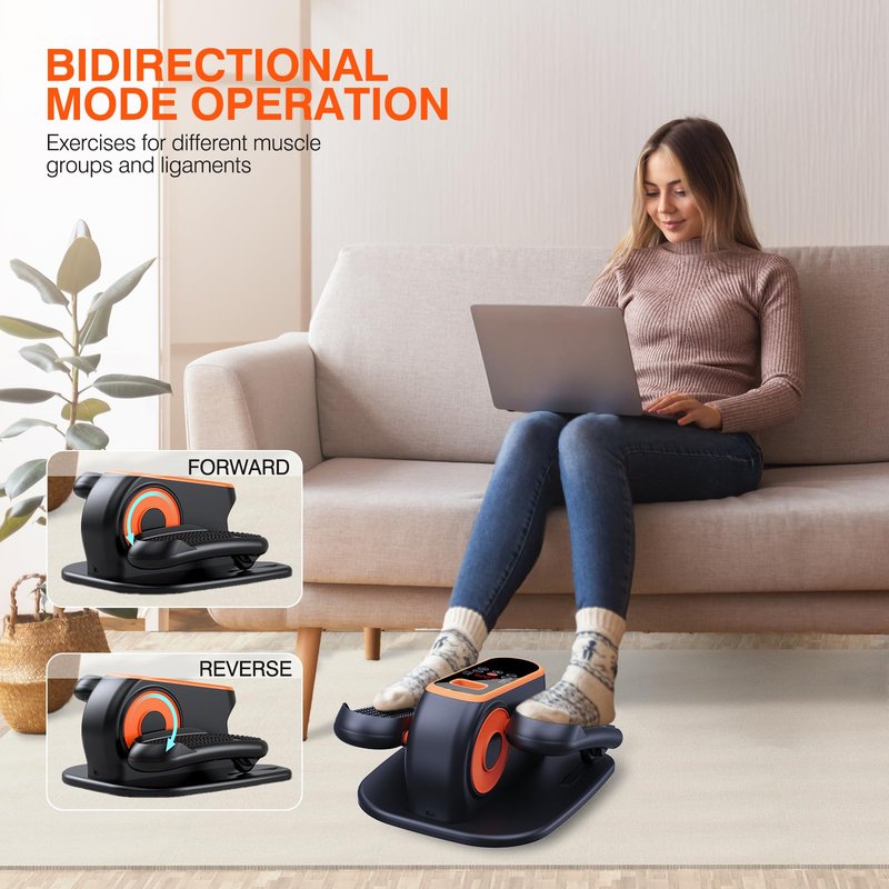 DUREXO Under Desk Elliptical Machine, Electric Leg Exerciser While Sitting for Seniors, Quiet Portable Elliptical Machine with 12 Adjustable Speeds, Seated Pedal Exerciser with Remote Control