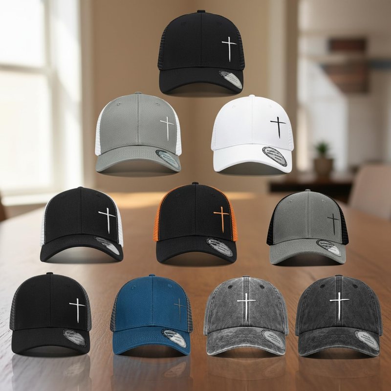 Christian Hats for Men Women,Jesus 3 Nail Cross Hat Christian Religious Gifts for Birthday/Christmas,Silver