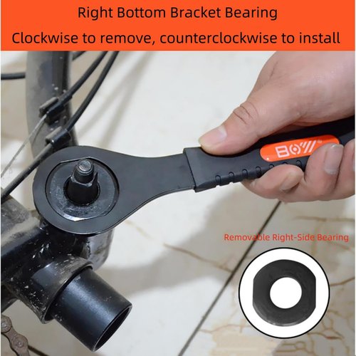 Chainrise 36mm Bottom Bracket Wrench Tool for Bike, Box End Tool for Vintage Bike Bottom Bracket Cup Removal, Heat-Treated Steel with Non-Slip Grip