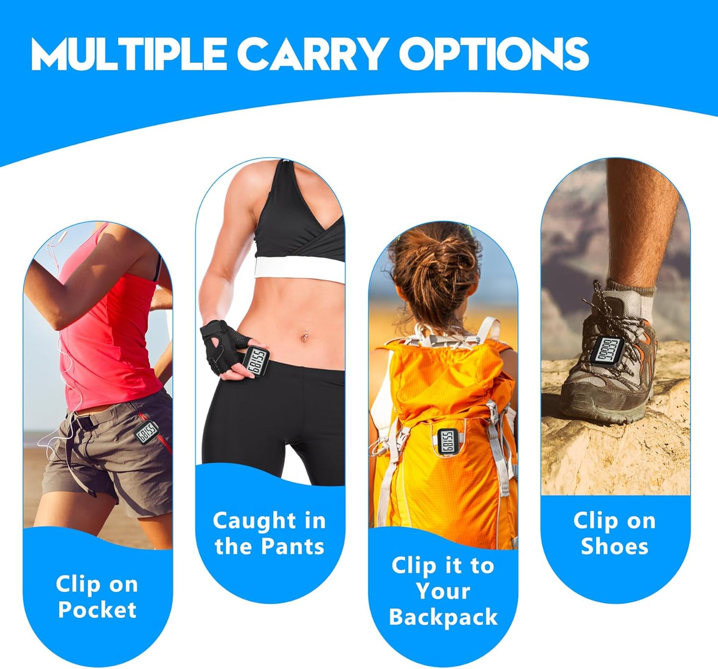 Skiennix Simple Step Counter - Removable Clip & Lanyard for Easy Carrying | Compact Design