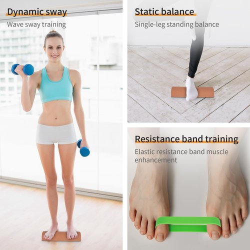 Craftspire Cork Balance Board, Ankle Stability Trainer & Foot Strengthener, Textured Natural Cork Wobble Board for Proprioception, Mobility & Physical Therapy, Balance Trainer for Adults & Seniors, Home Gym Fall-Prevention Training