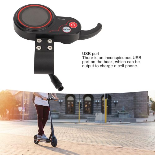 Electric Scooter Display Panel, 6 Pin Scooter LCD Display Control Panel with Speed Gear Power Mode Finger Throttle for Kugooes M4 Electric Scooter