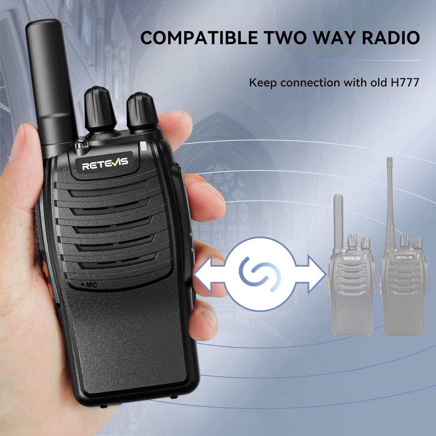Retevis H777 Walkie Talkies for Adults with Clear Audio, Flashlight USB C