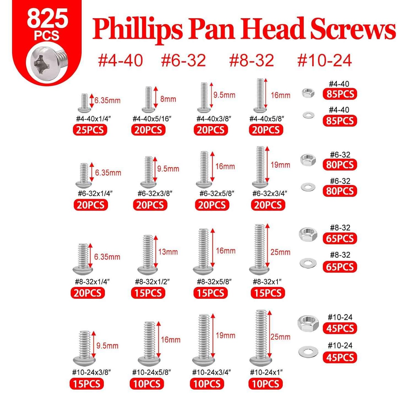 2002PCS Stainless Steel Hardware Assortment Kit - Metric & SAE Screws, Nuts, Bolts & Washers with Organizer Box