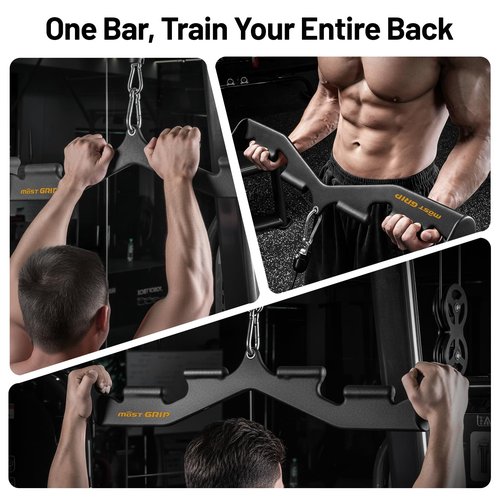 MOST GRIP LAT Pull Down Bar with 6 Ergonomic Handles, Neutral Grip LAT Pulldown Attachments for Whole Back Training, Wide Grip LAT Pulldown Bars for Home Gym Cable