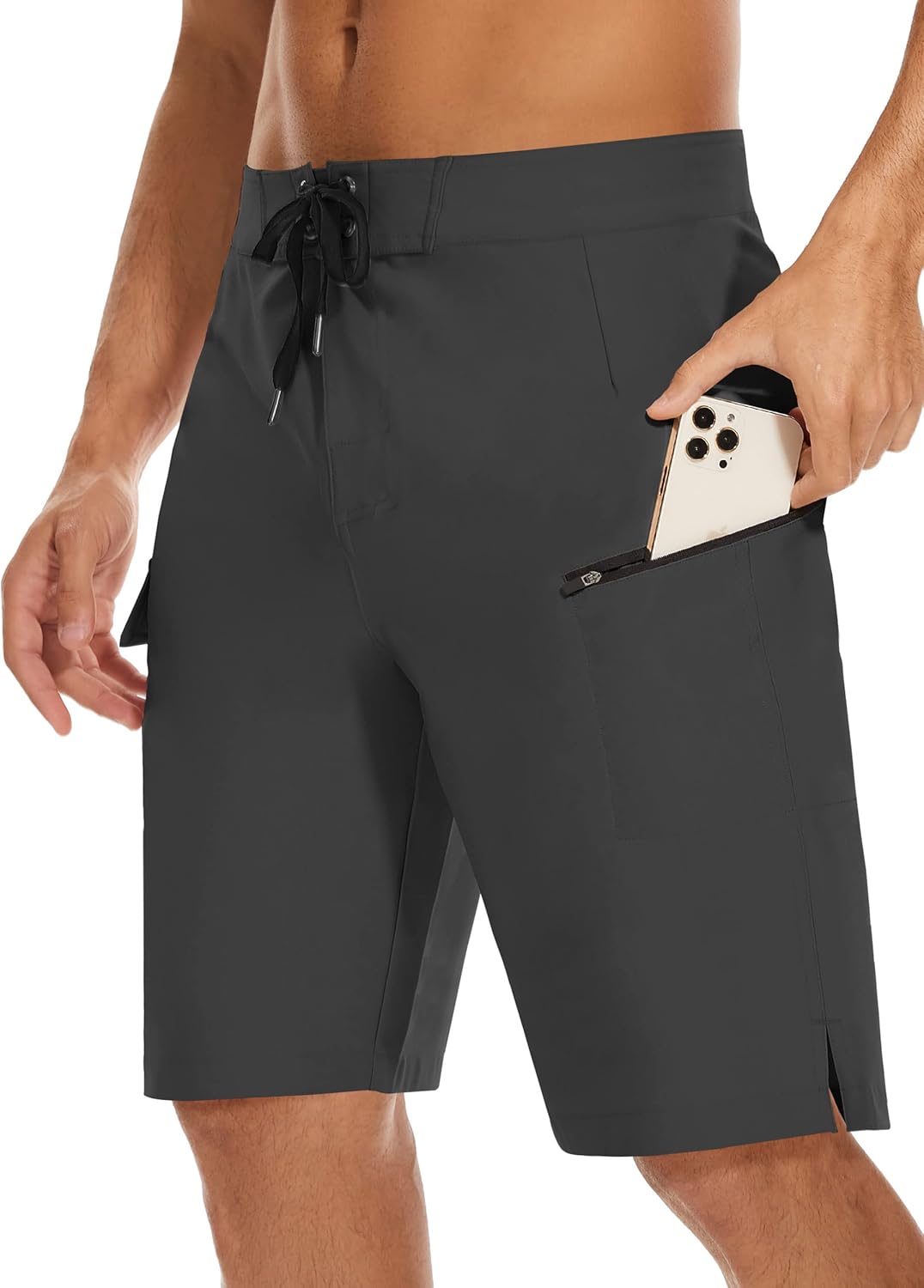 MIVEI 22" Men's Board Shorts - UPF50+ Swim Trunks with Zipper Pocket for Surfing & Beach Fun