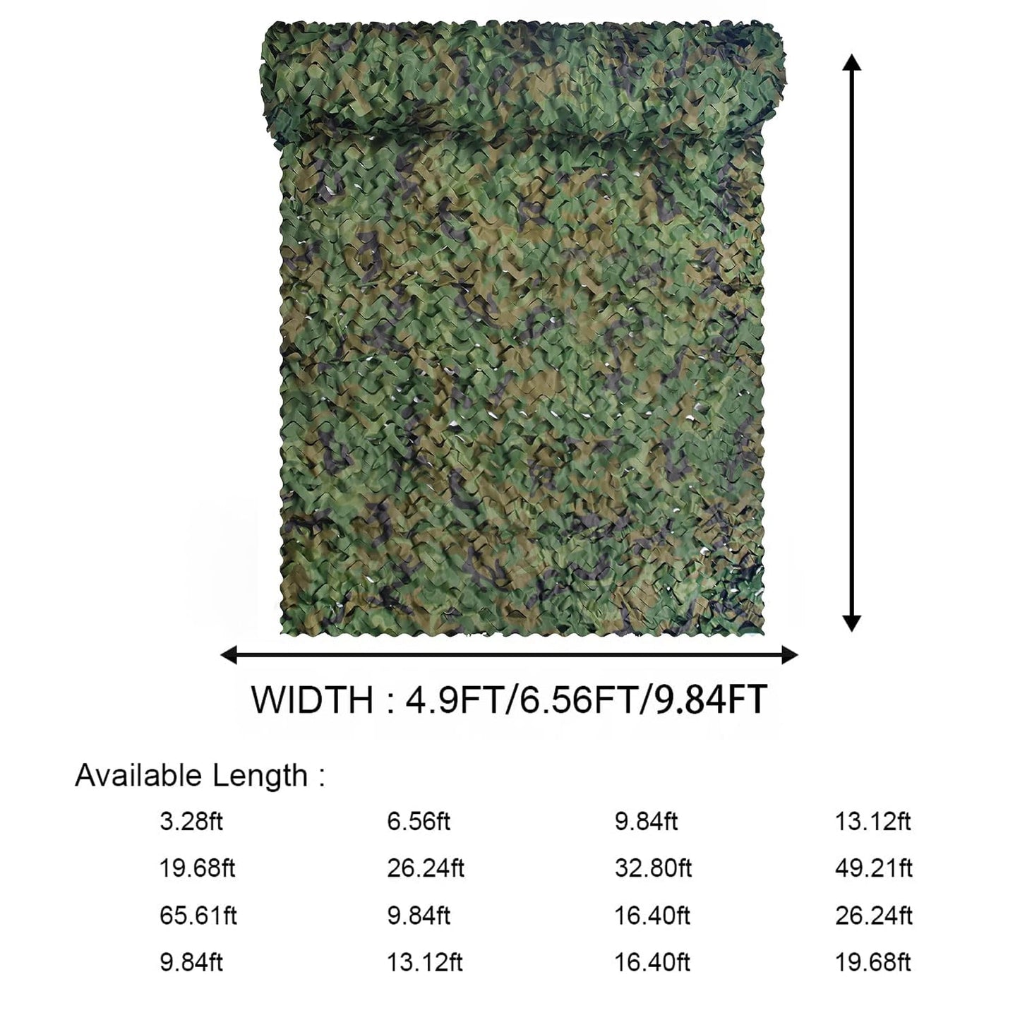 WINWAY Camo Netting Camouflage Net Bulk Roll Sunshade Mesh Net for Hunting Shooting Military Theme Party Decoration