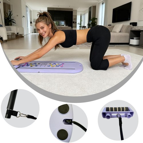 COLTUPWZ Pilates Reformer,Mini Portable Foldable Pilates Board for Home Workout,Multifunctional Pilates Reformer Sets for Women