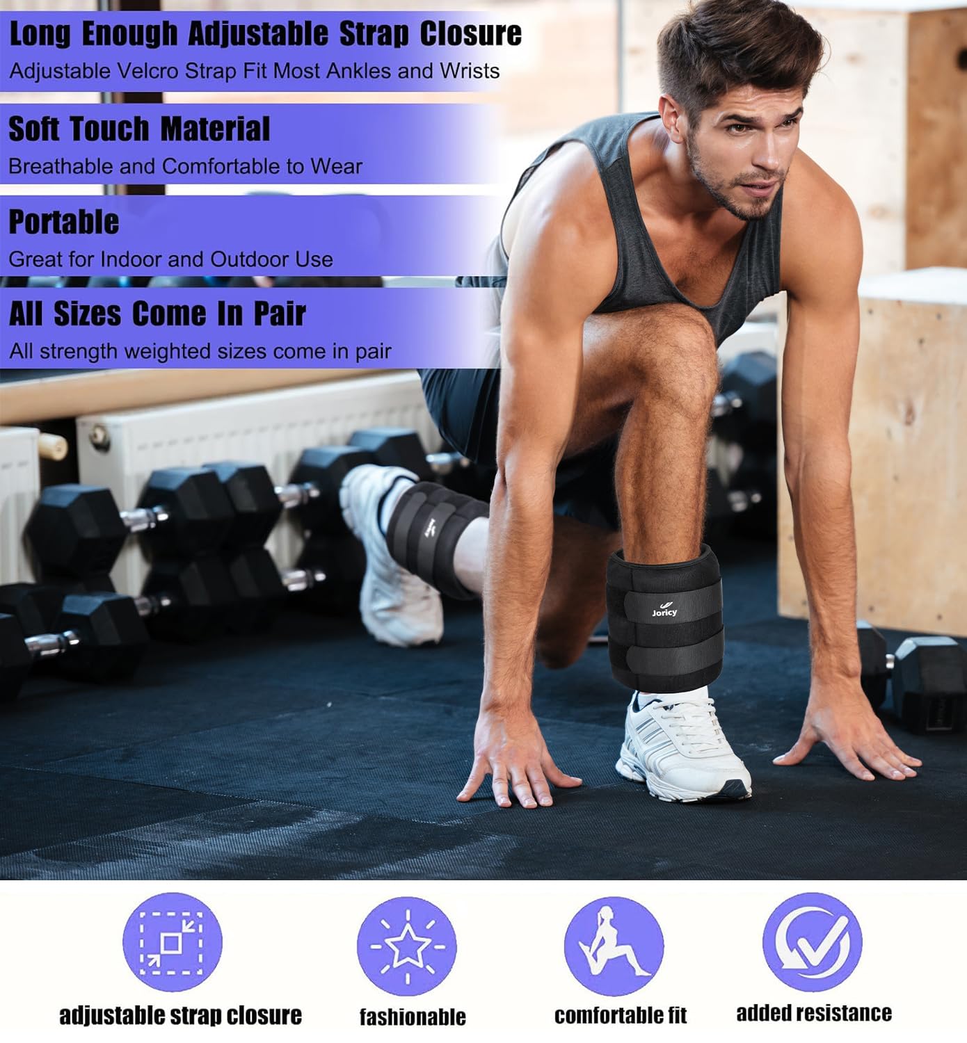 Ankle Weights, Wrist Leg Arm Weights for Women Men Kids Child with Adjustable Straps, Strength Training Weighted for Jogging, Running, Walking, Fitness, Gym Workout - 12LBS Pair (6 LB Each Weight),