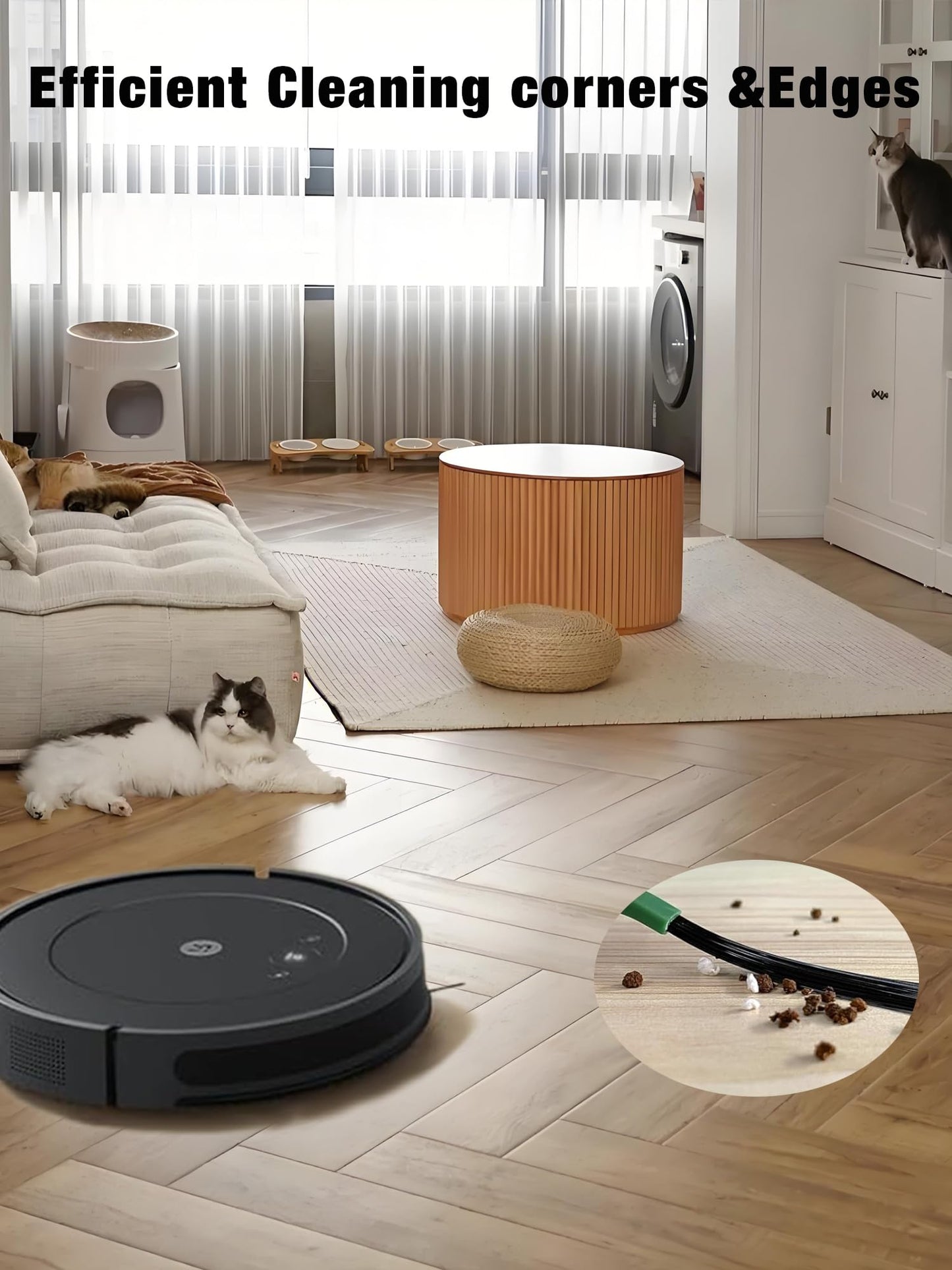 E-HAO 8 Pack Edge-Sweeping Brush Replacement Parts for iRobot Roomba Essential Series, Side Brush for 105, 205, 405, 404, 505, Q0120, Q0110, Q052, Y0140, Y0110, Y0112 and Essential Vac 2